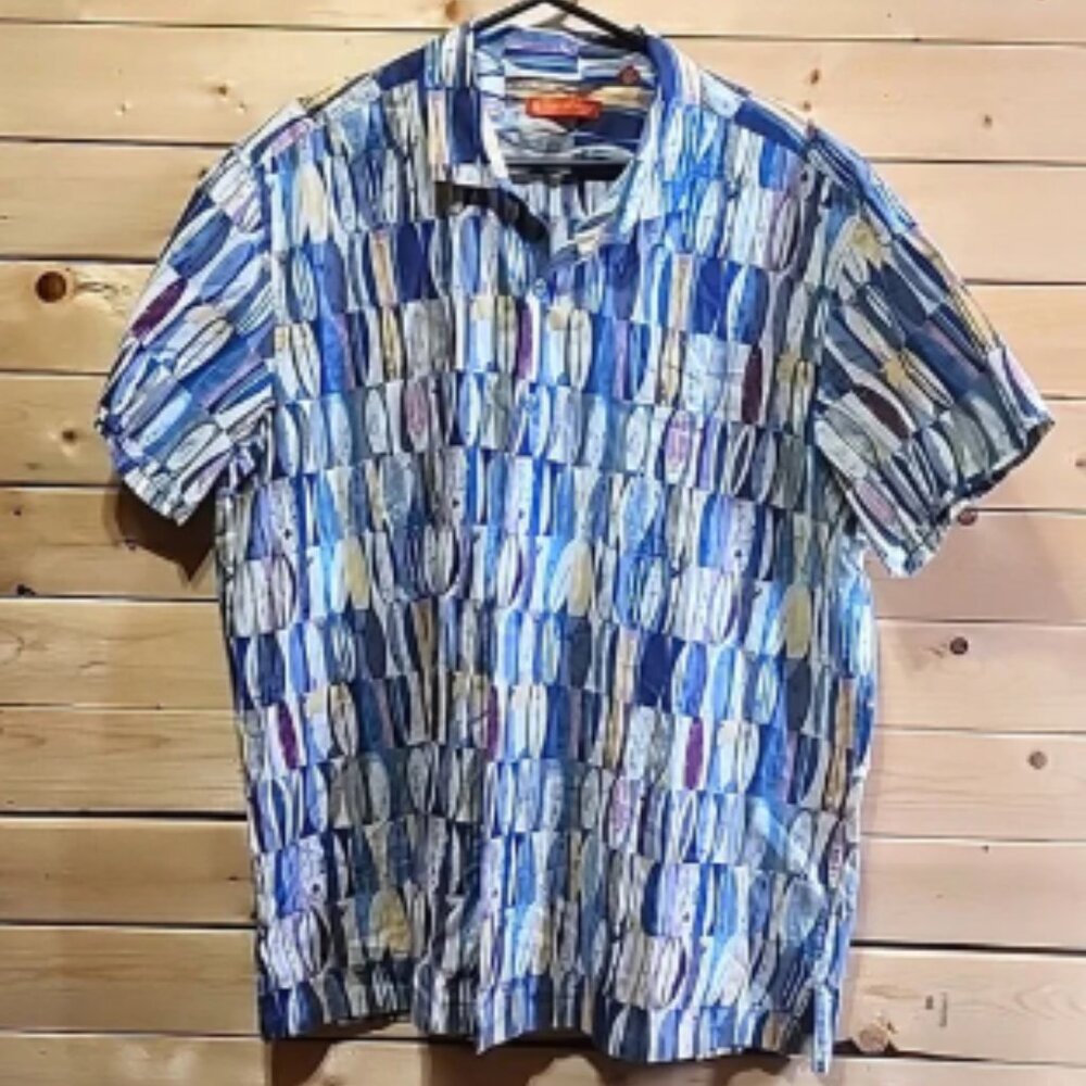Tori Richard's Hawaiian Surfboard Shirt Button Down Men's Size XL